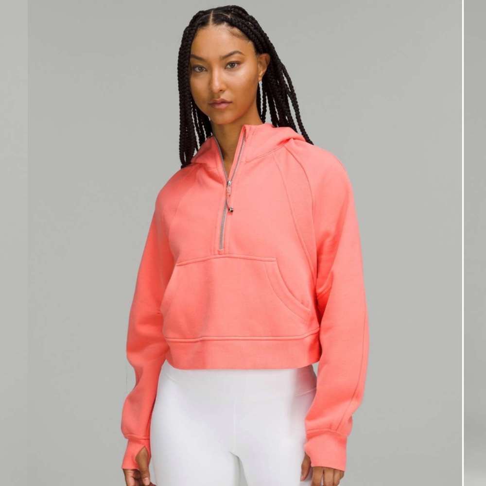 Lululemon Scuba Oversized Half-Zip Hoodie Raspberry Cream